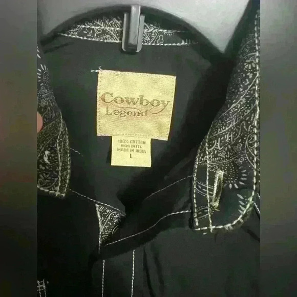 Cowboy Legend Boys Button Down Shirt, long Sleeves Size Large A0038 - Picture 5 of 6